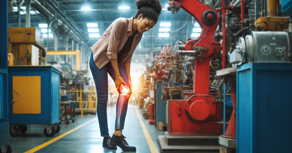 Person experiencing knee pain