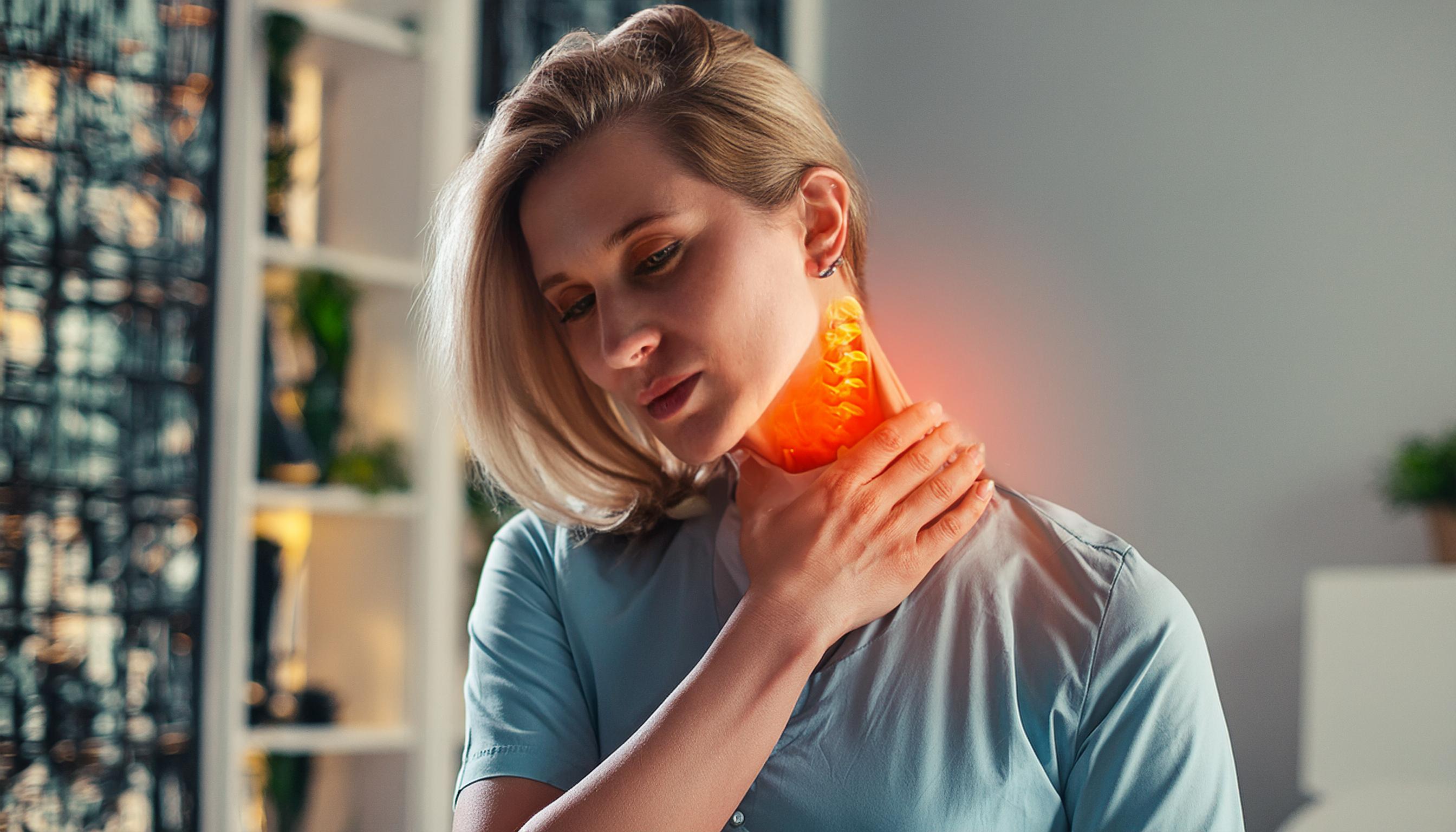 Patient experiencing neck pain